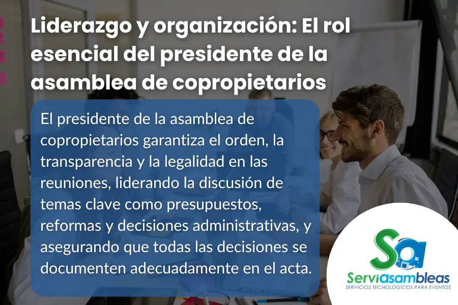 funciones del presidente de asamblea de copropietarios